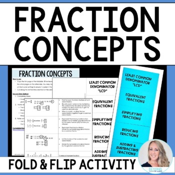 Preview of Fraction Concepts : Middle School Math Foldable Style Notes