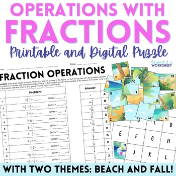 Preview of Fraction Operations Math Puzzle