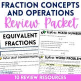 Fraction Concepts and Operations Review | Math Worksheets