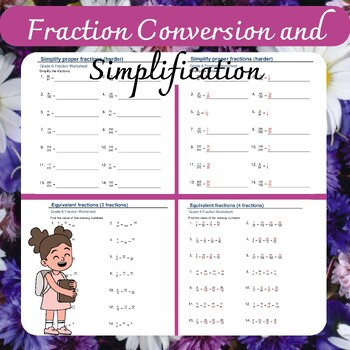 Preview of Fraction Conversion and Simplification Worksheets