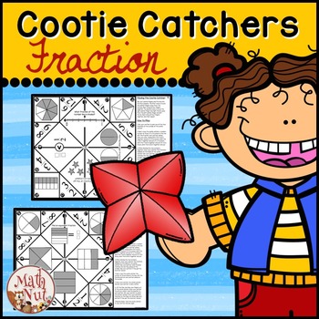 Preview of Fractions Cootie Catchers aka Fraction Fortune Tellers "Fraction Games"
