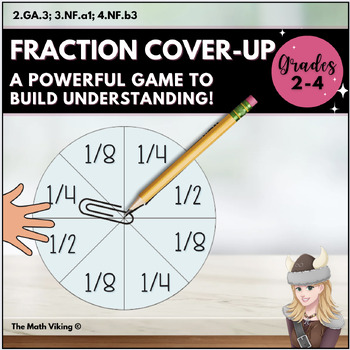Preview of Hands On Fraction Cover Up Game Introduce/Review Equivalence 3.nf.a1; 4.nf.b2