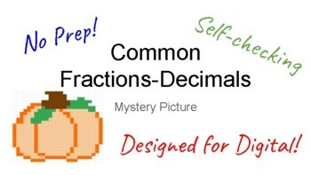 Preview of Fraction-Decimal Mystery Picture *Digital *Google Classroom