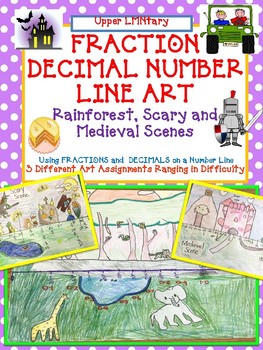Preview of Fraction Decimal Number Line ART- Distance Learning- Rain Forest