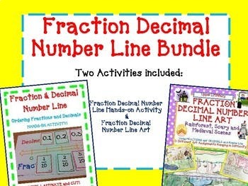 Preview of Fraction Decimal Number Line BUNDLE-Distance Learning- Hands-On ART