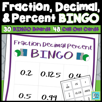 Preview of Fraction Decimal Percent BINGO