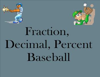 Preview of Fraction, Decimal, Percent Baseball