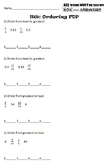 Fraction Decimal Percent Compare Order Homework