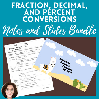 Preview of Fraction, Decimal, Percent Conversions Guided Notes and Google Slides BUNDLE