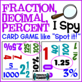 Fraction Decimal Percent Conversions "I Spy" Bingo or Spot
