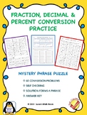 Fraction Decimal Percent Conversions Mystery Puzzle - Self