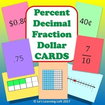Preview of Fraction Decimal Percent Dollar Matching Cards