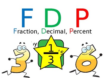 Preview of Fraction, Decimal, Percent (FDP) by Thirds