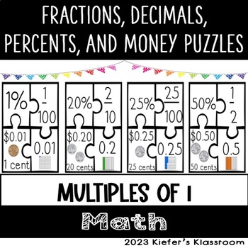 Preview of Fraction, Decimal, Percent, & Money Equivalencies -- Multiples of 1