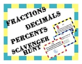 Fraction Decimal Percent Scavenger Hunt (Common Core Aligned)