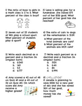 fractions and percentages problem solving