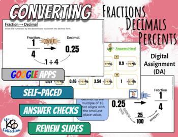 Preview of Fraction, Decimal & Percentage Converting  - Digital Assignment