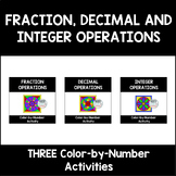 Fraction Decimal and Integer Operations Mandala Math Color