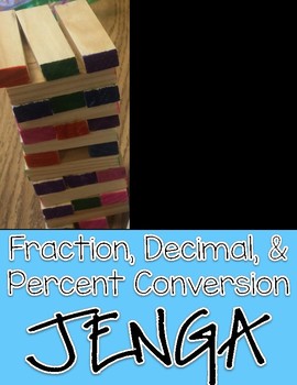 Preview of Fraction, Decimal, and Percent Conversion Jenga Math Game