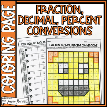 Preview of Fraction, Decimal, and Percent Conversions Activity Coloring Worksheet