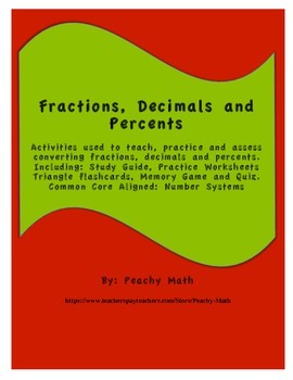 Preview of Fraction, Decimal and Percent Review