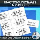 Fraction Decimals and Percents Which One Doesn't Belong? T