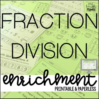 Preview of Fraction Division Enrichment Activities - Dividing Fractions Math Logic Puzzles