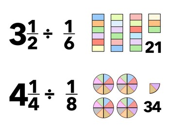 Preview of Fraction Division Modeling Cards (Matching & Full Screen)