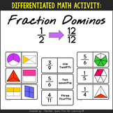 Differentiated Fraction Dominoes:  Halves through Twelfths