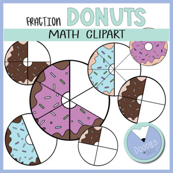Preview of Fraction Donuts Math Clip Art : Free Fraction Clipart