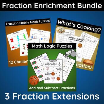 Preview of Fraction Math Enrichment Bundle for Gifted and Talented and Early Finishers