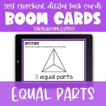 Preview of Fraction Equal Parts Boom Cards™