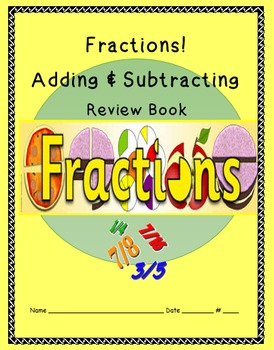 Preview of Fraction FREEBIE! Adding & Subtracting Review Book