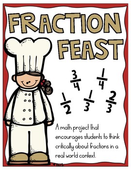 Preview of Fraction Feast Project (Flipbook, Assignment, and Rubric)