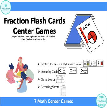 Preview of Fraction Flash Cards Center Games