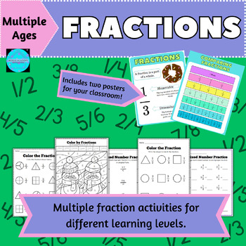 Preview of Fraction Fun Pack: Engaging Activities for All Ages with Bonus Classroom Posters
