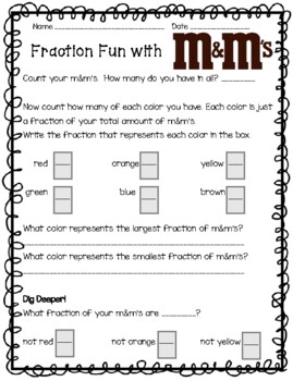 Preview of Fraction Fun with M&Ms