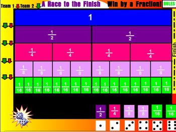 Preview of Fraction Game- A Race to the Finish