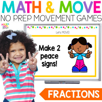 Preview of Fraction Game | Fractions Worksheets | MATH AND MOVE Math Game