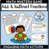 Fraction Game Mystery Math Worksheets