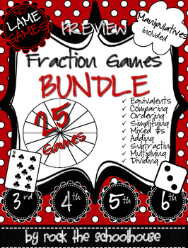Preview of Fraction Games Bundle PREVIEW (Free Manipulatives)