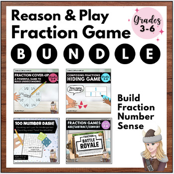 Preview of Fraction Games Hands On BUNDLE: Cover Up, Hiding Fractions, Battle Royale FUN