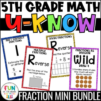 Preview of 5th Grade Fraction Games | U-Know Review Games | Number & Operations - Fractions