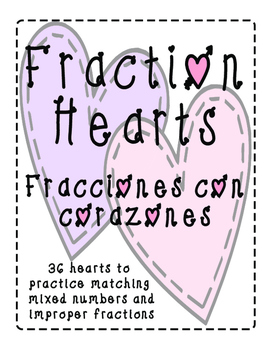 Preview of Fraction Hearts/Fracciones con corazones