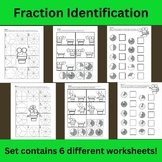 Fraction Identification, Color in, Cut and Paste Match, an