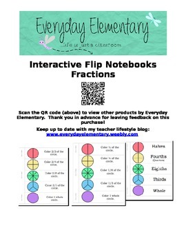 Preview of Fraction Interactive Notebook and Flip Book (EDITABLE)