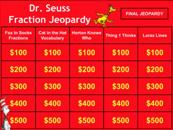 Preview of Fraction Jeopardy