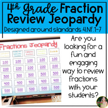 Fraction Review Jeopardy- 4th Grade by Fantastically Fourth Grade