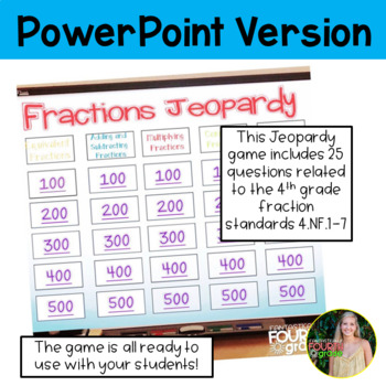 Fraction Review Jeopardy 4th Grade By Fantastically Fourth Grade