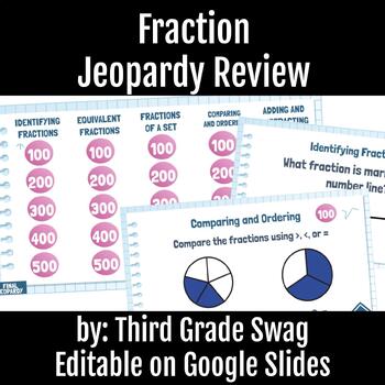 Preview of Fraction Jeopardy Review | Editable
